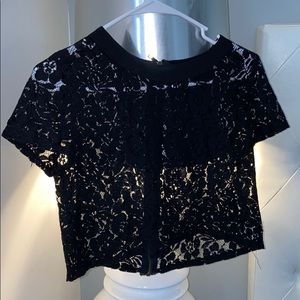 Black laced crop top! Size M